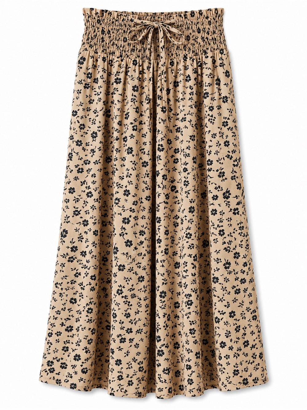 Women's Beige floral wide leg pant